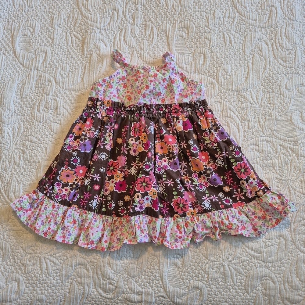 Hanna Andersson girls 70 or 6-12 months floral sundress VGUC
